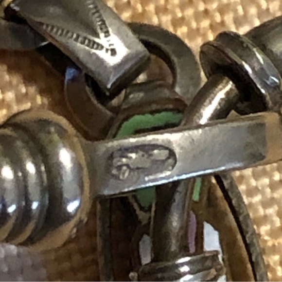 Vintage Pocket Watch Chain Fob enameled silver - Picture 11 of 15